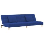 Vidaxl canap� - lit � 2 places avec deux oreillers bleu tissu