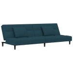 Vidaxl canap� - lit � 2 places avec deux oreillers bleu velours