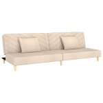 Vidaxl canapé - lit à 2 places avec deux oreillers crème tissu Vidaxl canapé - lit à 2 places avec deux oreillers crème tissu