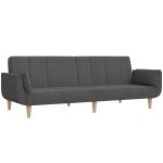 Vidaxl canap - lit  2 places avec deux oreillers gris fonc tissu