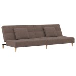 Vidaxl canapé - lit à 2 places avec deux oreillers taupe tissu Vidaxl canapé - lit à 2 places avec deux oreillers taupe tissu