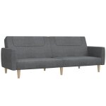 Vidaxl canap� - lit � 2 places gris clair tissu