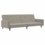 Vidaxl canap� - lit � 2 places gris clair velours