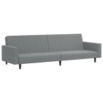 Vidaxl canap - lit  2 places gris clair velours