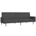 Vidaxl canap - lit  2 places gris fonc tissu
