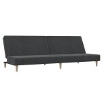 Vidaxl canap� - lit � 2 places gris fonc� tissu