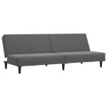 Vidaxl canap� - lit � 2 places gris fonc� velours