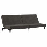 Vidaxl canap - lit  2 places gris fonc velours