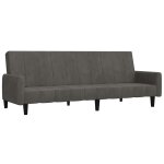 Vidaxl canap� - lit � 2 places gris fonc� velours