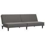 Vidaxl canap� - lit 2 places gris similicuir