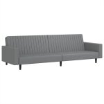 Vidaxl canap - lit 2 places gris similicuir
