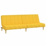 Vidaxl canap� - lit � 2 places jaune tissu