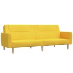 Vidaxl canap� - lit � 2 places jaune tissu