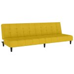Vidaxl canap - lit 2 places jaune velours