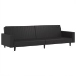 Vidaxl canap� - lit 2 places noir similicuir