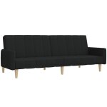 Vidaxl canap� - lit � 2 places noir tissu