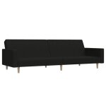 Vidaxl canap� - lit � 2 places noir tissu