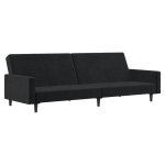 Vidaxl canap� - lit 2 places noir velours