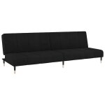 Vidaxl canap� - lit 2 places noir velours
