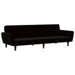 Vidaxl canap� - lit 2 places noir velours