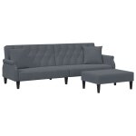 Vidaxl canapé - lit à 2 places avec oreillers et repose - pied gris foncé Vidaxl canapé - lit à 2 places avec oreillers et repose - pied gris foncé