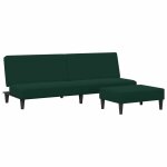 Vidaxl canap� - lit � 2 places avec repose - pied vert fonc� velours