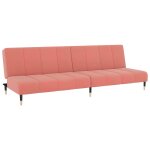Vidaxl canap� - lit � 2 places rose velours