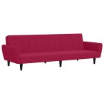 Vidaxl canap� - lit 2 places rouge bordeaux velours