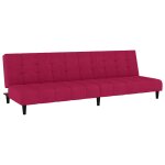 Vidaxl canap� - lit 2 places rouge bordeaux velours