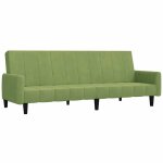 Vidaxl canap� - lit � 2 places vert clair velours