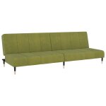 Vidaxl canap - lit  2 places vert clair velours