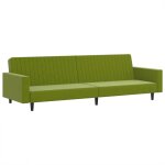 Vidaxl canap - lit  2 places vert clair velours