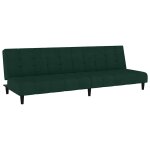 Vidaxl canap� - lit � 2 places vert fonc� velours