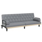 Vidaxl canap - lit avec accoudoirs gris clair tissu
