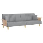 Vidaxl canap� - lit avec accoudoirs gris clair tissu