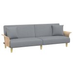 Vidaxl canap� - lit avec accoudoirs gris clair tissu