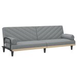 Vidaxl canap� - lit avec accoudoirs gris clair tissu