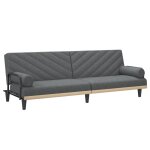 Vidaxl canap - lit avec accoudoirs gris fonc tissu