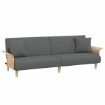 Vidaxl canap� - lit avec accoudoirs gris fonc� tissu