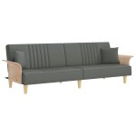 Vidaxl canap� - lit avec accoudoirs gris fonc� tissu