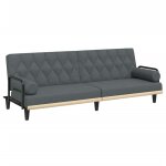Vidaxl canap� - lit avec accoudoirs gris fonc� tissu