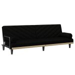 Vidaxl canap� - lit avec accoudoirs noir tissu