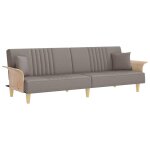 Vidaxl canap� - lit avec accoudoirs taupe tissu