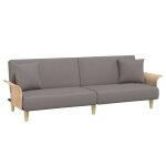 Vidaxl canap� - lit avec accoudoirs taupe tissu