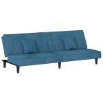 Vidaxl canap� - lit bleu velours