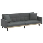 Vidaxl canap� - lit avec coussins gris fonc� tissu