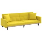 Vidaxl canap� - lit avec coussins jaune clair tissu