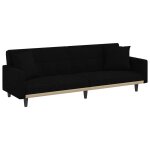 Vidaxl canap� - lit avec coussins noir tissu