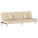 Vidaxl canap� - lit cr�me tissu