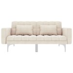 Vidaxl canap - lit crme tissu